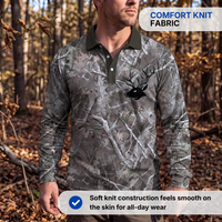 Men’s Long Sleeve Camo Polo Shirt – Hunting