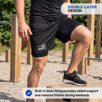 Men’s Sports Shorts – Double-Layer – USA Flag Design