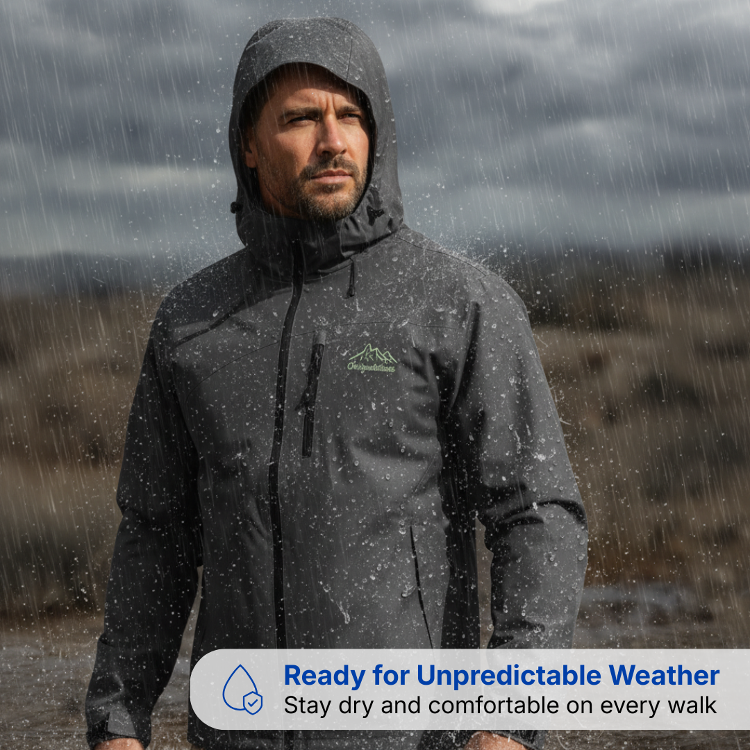 Men’s Lightweight Jacket – Hooded Windbreaker - Water Resistant