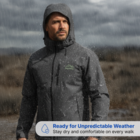 Men’s Lightweight Jacket – Hooded Windbreaker - Water Resistant