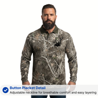 Men’s Long Sleeve Camo Polo Shirt – Hunting