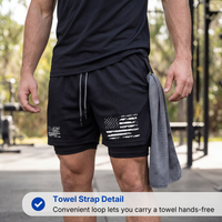 Men’s Sports Shorts – Double-Layer – USA Flag Design