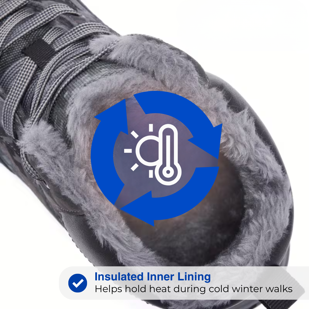 Men’s Winter Snow Boots – Warm Lined – Non-Slip Hiking Grip