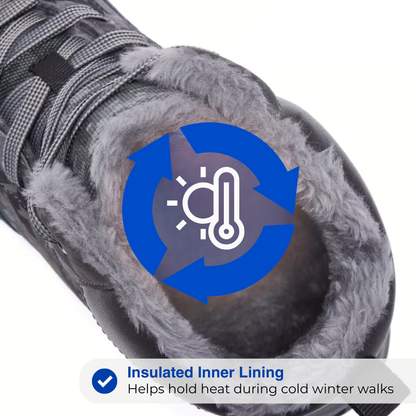 Men’s Winter Snow Boots – Warm Lined – Non-Slip Hiking Grip