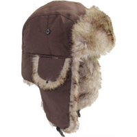 Trapper Hat - Faux Fur Lined Winter Hat with Ear Flaps - Unisex