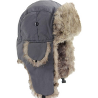 Trapper Hat - Faux Fur Lined Winter Hat with Ear Flaps - Unisex