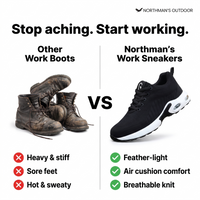 Steel Toe Shoes - Air Cushion Work Sneakers - Breathable & Puncture-Proof