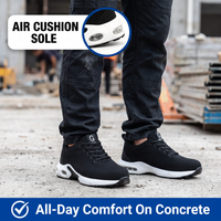 Steel Toe Shoes - Air Cushion Work Sneakers - Breathable & Puncture-Proof