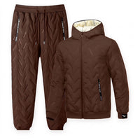 Mens Jogging Suit - Plush Lined Hooded Jacket & Joggers - 2 Piece Set
