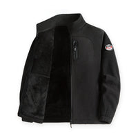 Mens Fleece Jacket - Plush Lined Full Zip - Stand Collar