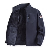 Mens Fleece Jacket - Plush Lined Full Zip - Stand Collar