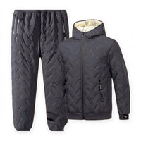 Mens Jogging Suit - Plush Lined Hooded Jacket & Joggers - 2 Piece Set