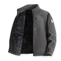 Mens Fleece Jacket - Plush Lined Full Zip - Stand Collar