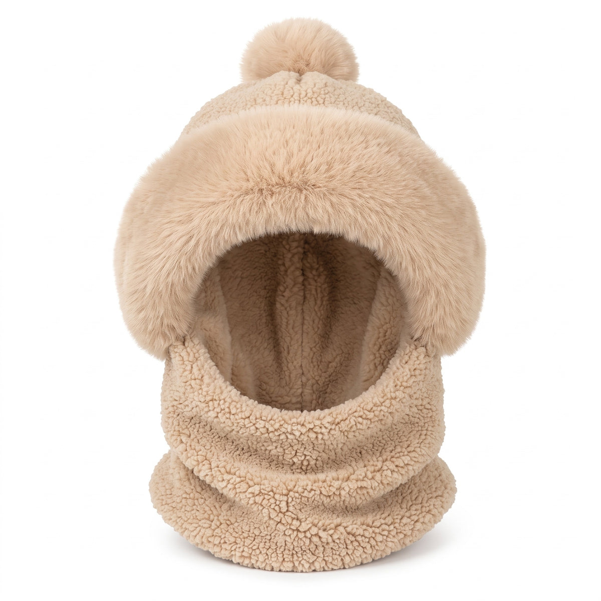 Womens Hat and Scarf Set - Pom Pom Winter Hat - Soft Fleece Lined