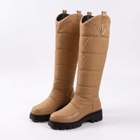 Womens Winter Boots - Tall Quilted Snow Boots - Plush Lined, Lug Sole