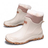 Short Rain Boots for Women & Men - Plush Lined - Knit Cuff & Lug Sole