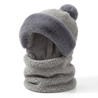 Womens Hat and Scarf Set - Pom Pom Winter Hat - Soft Fleece Lined