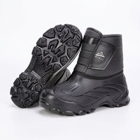 Mens Snow Boots - Plush Lined Winter Boots - Hook & Loop Closure