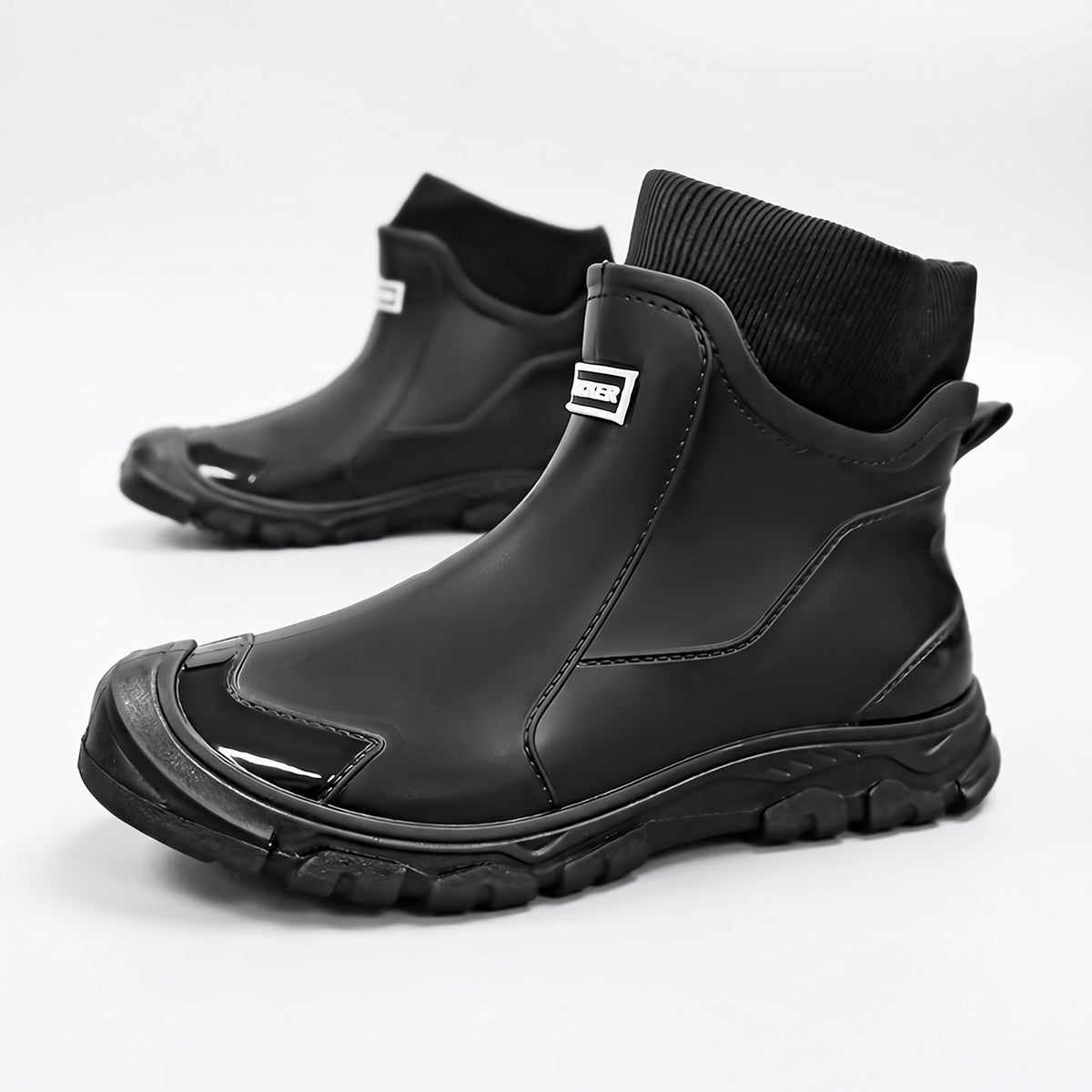 Short Rain Boots for Women & Men - Plush Lined - Knit Cuff & Lug Sole