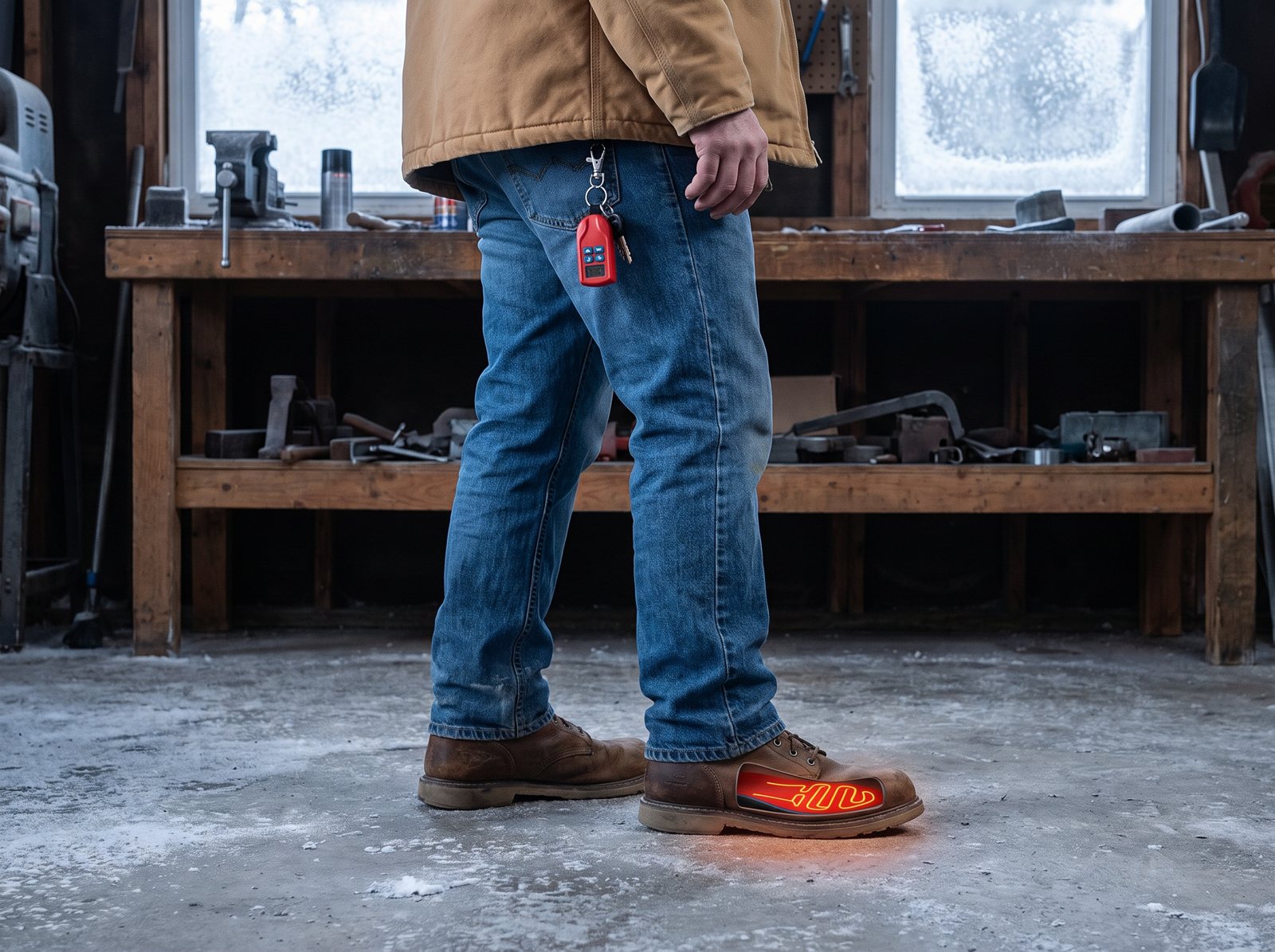 An hour at the bench on a cold concrete floor, in your own work boots.