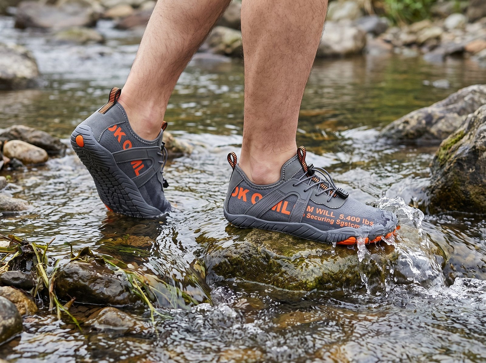 Wet rock is where a flat sole gives up. This one has lugs.